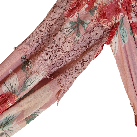 Flying Tomato Champagne & Strawberry floral off-the-shoulder tiered maxi dress - Picture 3 of 8